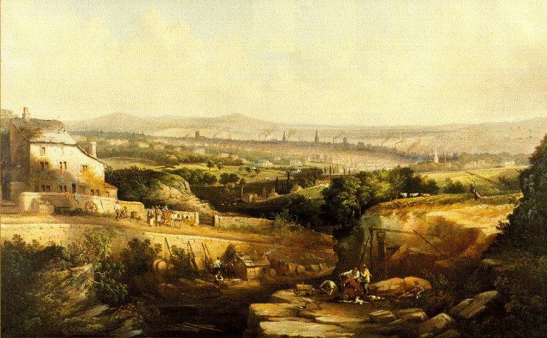 Psalter Lane Quarries 1875 by Joseph Wrightson MacIntyre - 
				A View of Sheffield from Psalter Lane.